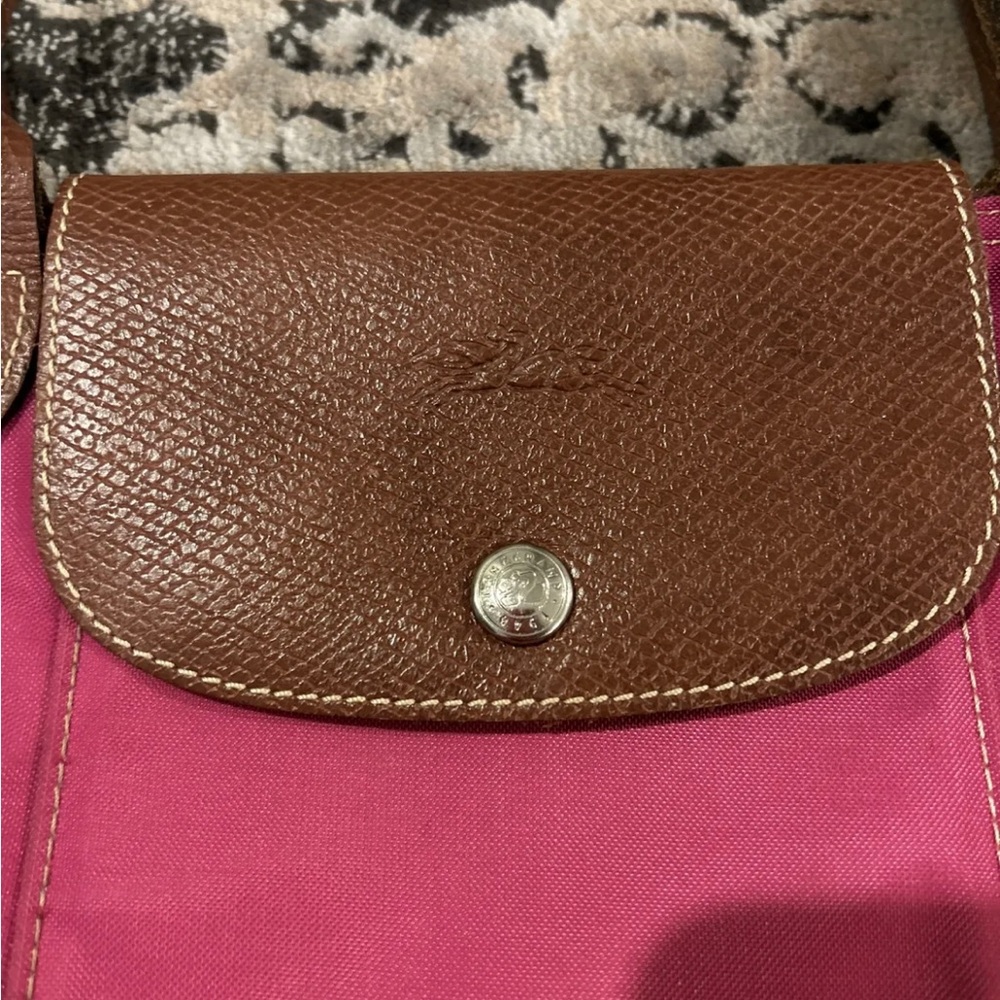 SOLD Long Champ Le Pliage “shopping” Modele Depose Pink  Shoulder Tote Bag Long - Picture 5 of 17